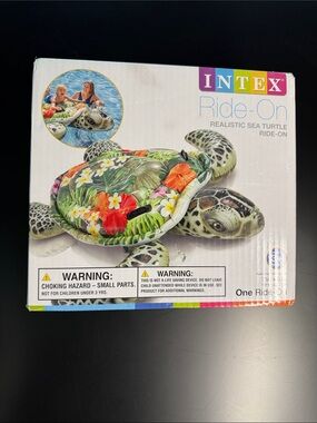 NIB Intex 75x67" inch Realistic Sea Turtle Swimming Pool Inflatable Ride On